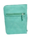 Holy Bible Zipper Case Teal Cover Faux Leather Cross Scripture Large Green
