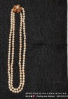 Vintage Double-strand Cultured Pearl Necklace With 14k Ornate Gold Clasp
