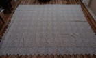 Vintage Filet Crochet Lace Rose Buds Bedspread Queen Cotton Mary Card 