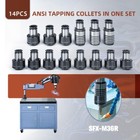 14pcs Tc820 Ansi Collet Holder Tap Torque Collet For M36r Tapping Machine