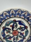 Vtg Pottery Plate Made In Jerusalem  Hand Painted Pottery Wall Plate  10 5 