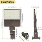 Led Parking Lot Light 150w Dusk To Dawn Commercial Street Shoebox Pole Fixture