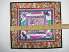 Vintage Asian Chinese Embroidered Silk Art Floral Panel Handmade Textile