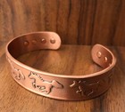 Horses Solid Pure Copper Magnetic Bracelet Arthritis Pain Therapy Energy Cuff