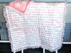 New The Peanutshell Baby Quilt 37  X 44  Peach Swans Flowers Crib Blanket