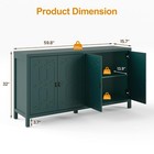 Modern Sideboard Buffet Cabinet  60   Green Credenza With 4 Doors And Adjusta   