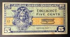 Usa Military Payment Mpc 5 Cents Series 521
