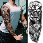4 Sheets Temporary Tattoo Sleeve Large Full Arm Fake Tattoo Sticker For Leg Arm