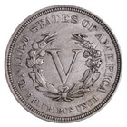 1883 No Cents Liberty V Nickel Xf au Tough Date  First Year Of Issue 