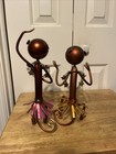 Metal Copper Colored Hawaiian Dancing Monkeys 9 5 To 11    Tall