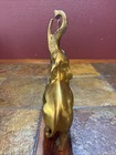 Mcm Hollywood Vintage Brass Elephant Trunk Up 9 5 Inch Tall