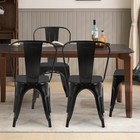 Metal Dining Chairs  set Of 4  Black  330lbs Load Ideal For Kitchen Restaurants