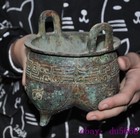 6 4 china Ancient Dynasty Bronze Ware Fengshui Sacrifice Incense Burner Censer