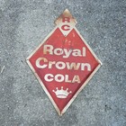 Vintage Large 1955 Rc Cola Royal Crown Metal Sign Marked Robertson 603-2-55