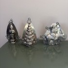 Vintage Antique Christmas Tin Metal Chocolate Candy Mold Santa Claus  Tree