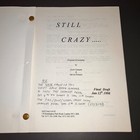 Original 1998 Still Crazy Movie Script Production Draft Rock Band Comedy Coa