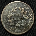 1804 Draped Bust Half Cent Philadelphia Mint Good Condition Plain 4 No Stems