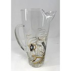 Vintage Glass Cocktail Pitcher Gold Black Surveyor Engineering Aviation Barware