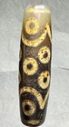 Tibetan Old Agate 15 Eye Dzi Bead  Nice Weathering  Cinnabar  Translucent        