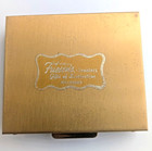 Vintage 1950s Rhinestone Compact Powder Makeup Mirror Gold Tone Crystal Case