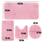 4 Piece Bath Mat Set Toilet Lid Cover Contour Rug Non Slip Bathroom Mats