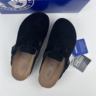 Birkenstock Boston Black Suede Leather Soft Footbed Unisex Shoes Size Eu 37-45