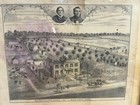 Antique Print Farm Plat Of Rm Johnson Liberty Marion County Missouri Framed Map
