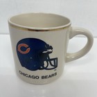 Vintage Nfl Football Chicago Bears White Ceramic Coffee Mug Cup Helmet Logo Gold