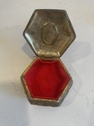 Vintage Victorian Style Trinket Jewelry Box Gold Tone Hexagon Tri-foot 2 5 X 1 5