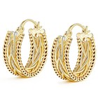 14k Gold Twisted Chunky Hoop Earrings 23mmx9mm Thick Unique Jewelry Women Gift