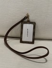 Coach Cz285 Signature Canvas Id Lanyard Badge Holder Card Case Excellent 