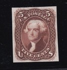 1861 Jefferson Sc 67e9d Plate Proof On India Paper Aps Cert  Cv  300 67-e9d  a4