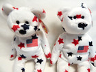 Vtg Pair Rare 1998 Glory Retired Ty Beanie Babies Mint W Tags Usa Bears