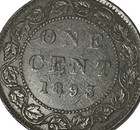 1893 Canadian Large One Cent Coin Canada Queen Victoria 1c Penny Km  7 Lot C3-23