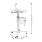 Adjustable Rolling Medical Cart With Ipad Holder For Healthcare   Spa