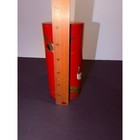Vintage Japanese Orange Lacquer Tea Tin Canister Hand Painted Cranes 6 5 