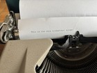 Vtg 1950s Underwood Leader Portable Typewriter W green Keys   Green Case Exc 