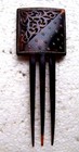 Antique Victorian Hair Comb Gold Pique  -  No Us Import Fees