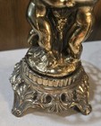 Vtg Gold Brass Cherub Candle Holder Ornate Hollywood Regency Figural Candlestick