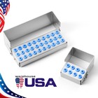 8 30holes Bur Dental Burs Disinfection Autoclave Stand Holder Block Case Steel