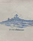 Uss Arkansas Ww2 1944 Seasons Greetings Card   Postal Cover 6th Division
