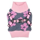 Ren Jacket Dog Harness Pullover Warm Winter Flower Pattern For Small Pink_ren