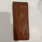 Vintage Light Brown Leather 2 Pen Holder Fountain Pen Pencil Case Sleeve
