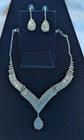 Sparkling White   Silver Crystal Necklace 13 5    7 25  And Earrings 1 25  Set