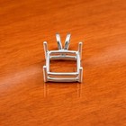 925 Sterling Silver 12mm Square Prong Pendant Setting Pre-notched Handmade