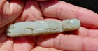        19th Century Chinese Hand Carved White Jade Nephrite Dragon Hook