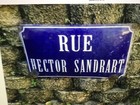 Antique French Street Sign Convex Metal And Vitreous Enamel