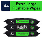 Dude Wipes Flushable Wipes  Xl Wet Wipes For At Home Use  Herbal Relief  144 Ct