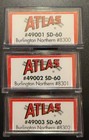 3 Atlas N Scale Sd-60 Burlington Northern  bn  8300 1 2  Tiger Face Dc