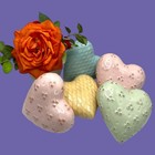 Vintage 2002 Set Of 5 Ceramic Puffed Glazed Hearts Potpourri Holders